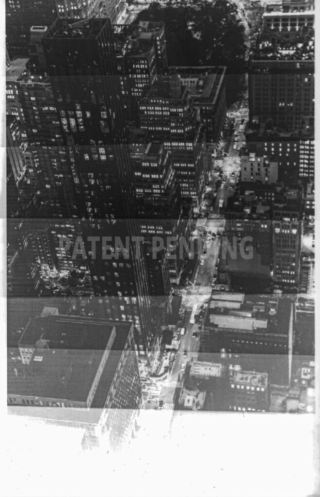 night view of New York street from above. series of exposure increments ad decrements on the same image